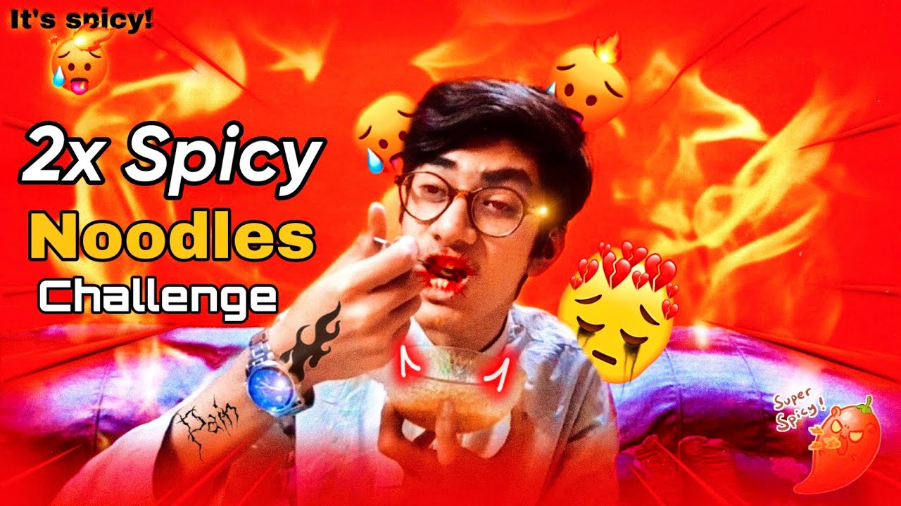 Spicy noodles challenge || Almost dead 💀 || itna zada spicy 🥵 || sky flasher