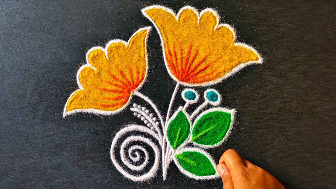 daily use rangoli || rangoli || rangoli design || rangoli kolam ...