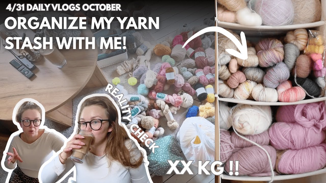 Clean my yarn stash with me! XX kg yarn in my cabinets! :o