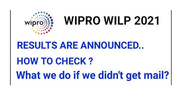 Wipro WILP 2021 || Results Announced || How to check