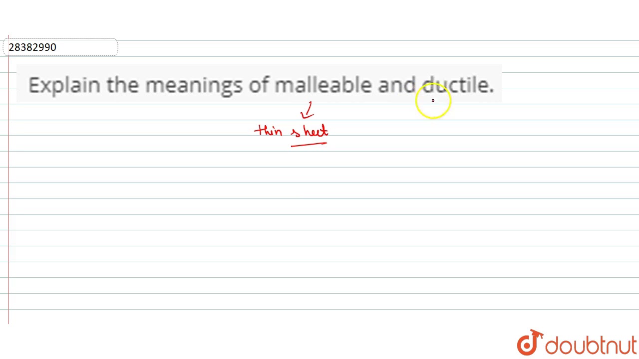 Explain The Meanings Of Malleable And Ductile Youtube