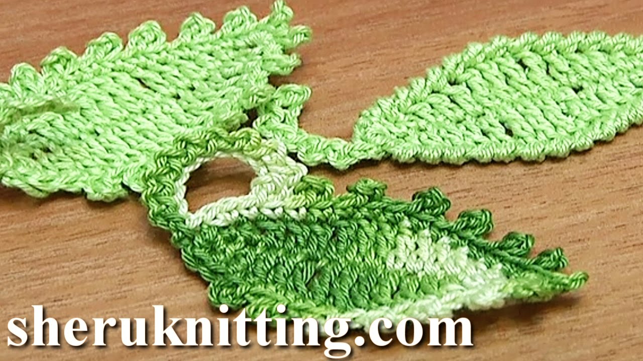 How To Crochet Leaf Oval Shape / CROCHET LEAF PATTERN - YouTube