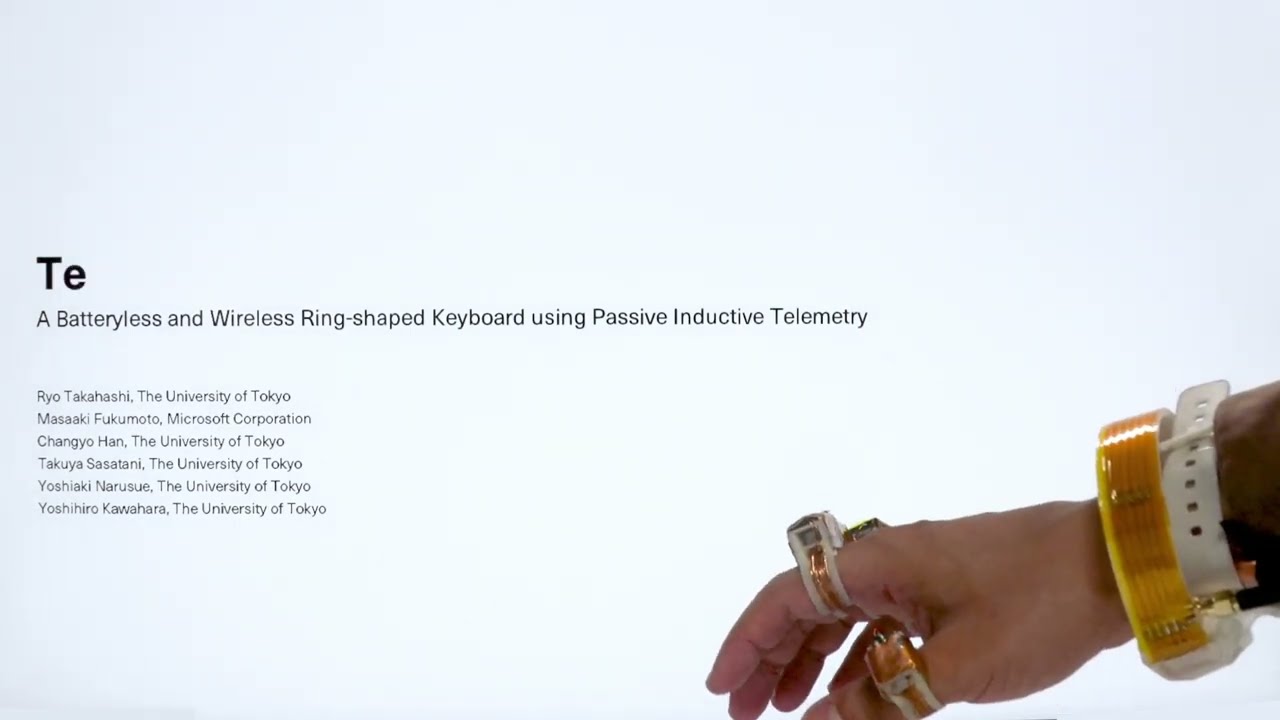 TelemetRing: A Batteryless and Wireless Ring-Shaped Keyboard using Passive Inductive Telemetry
