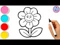 رسم وتلوين وردة جميلة للاطفال Draw And Color A Charming Primrose 