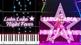 Luka Luka ★ Night Fever ルカルカ★ナイトフィーバー実谷なな PIANO TUTORIAL (Sheet in the description)