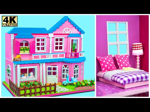 DIY Miniature Cardboard House #246 ❤️ Build Pink Cardboard Villa with Pink Bedroom for White Rat