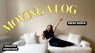 Famous NYC MOVING VLOGS EP 2 | New couch from article, amazon unboxing and finally packing 📦 Net Worth