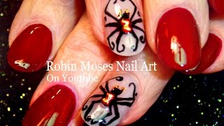DIY Black Widow Spider Nail Art Design | Halloween Nails Tutorial