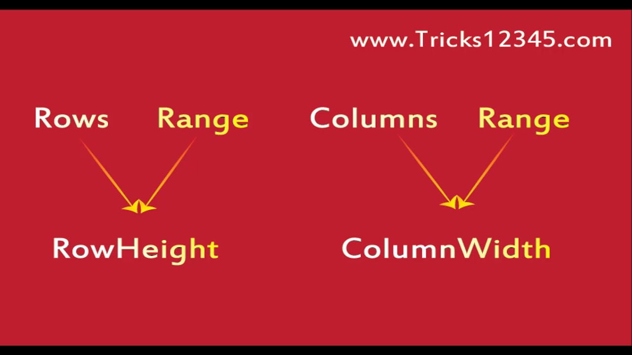 Change The Row Height And Column Width Using VBA Macros VBA Basics