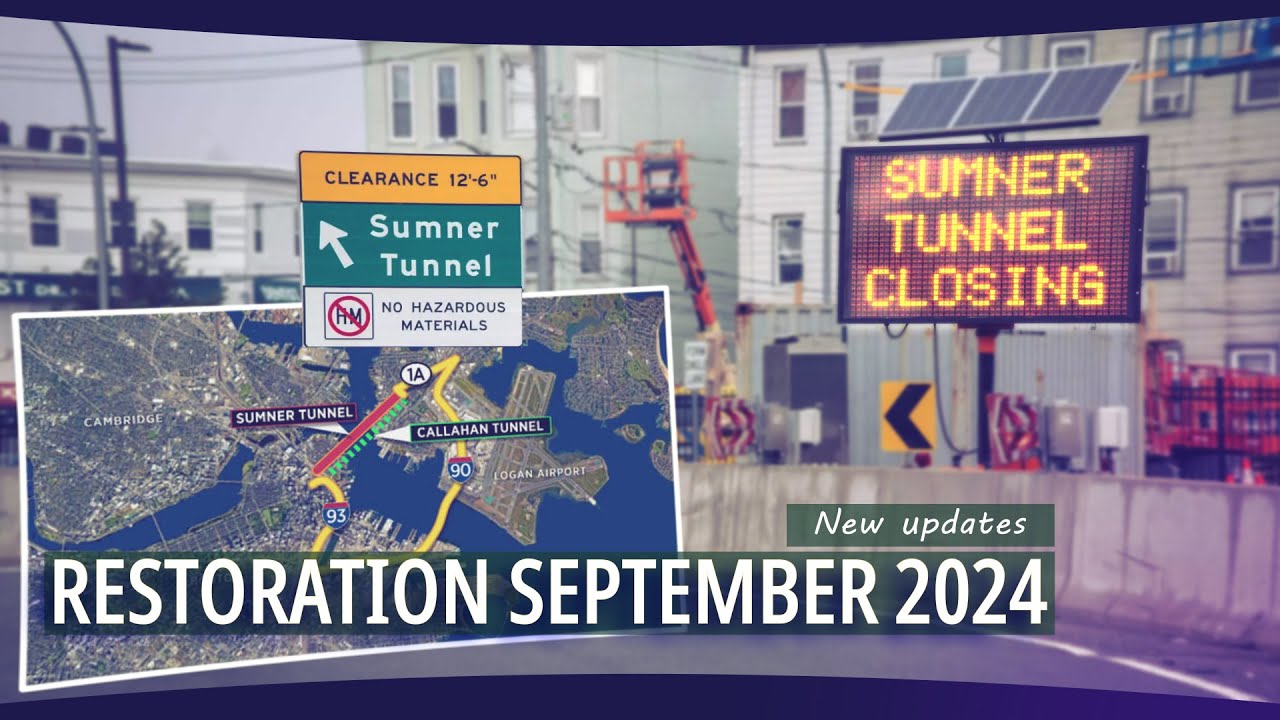 Driving by the Sumner Tunnel: Restoration September 2024 (Driver View)