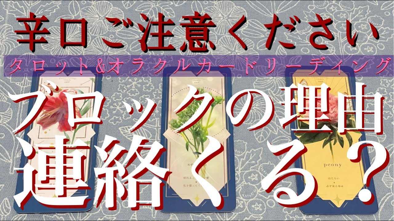 【辛口ご注意ください】🥵🔥ブロックされているあの人📲📩❌その理由。ブロック解除してくれる？【復縁・冷却期間・音信不通・片想い・本音】💘【タロット&オラクルカード】恋愛占い💖