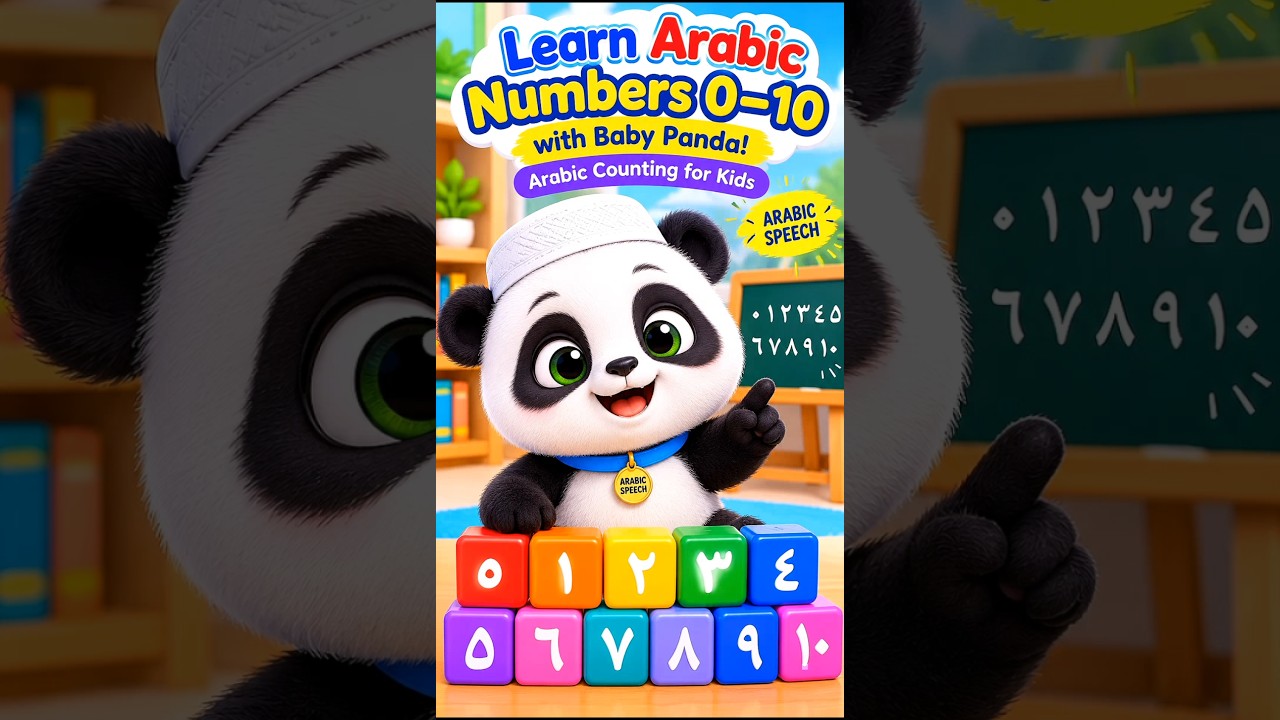 🐼🔢 Learn Arabic Numbers 0–10 with Baby Panda! | Arabic Counting for Kids | ARABIC SPEECH | #shorts