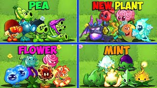 4 Team PEA x NEW x FLOWER x MINT Battlez - Who WIll Win? - Pvz 2 Team Plant vs Team Plant