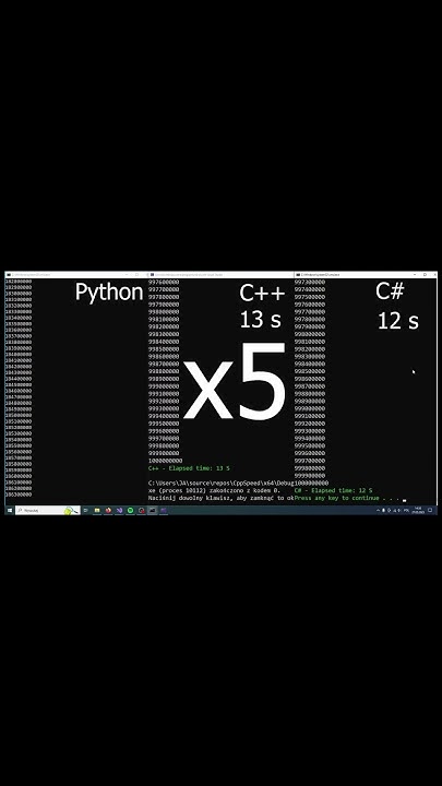 Python vs C++ vs C# Speed Comparison #coding #picoctf #python - YouTube