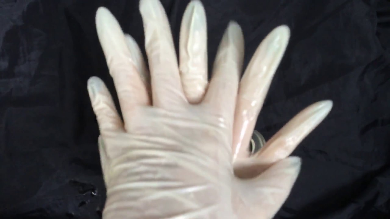 LATEX GLOVES with Oiled Hands༺♥ Slippery༺♥ Gloves Layering༺♥ Stripping