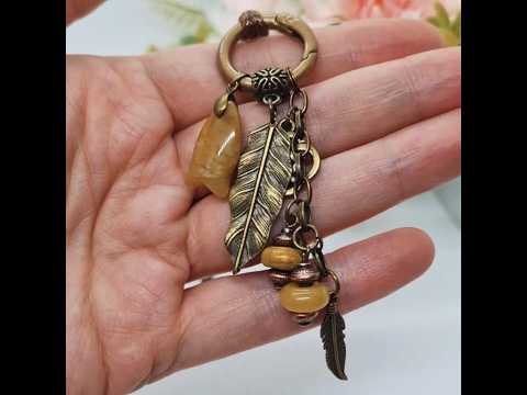 Кольє-шнурок амулет "нефритова рибка" з підвісками бохо етно стиль, видео 1