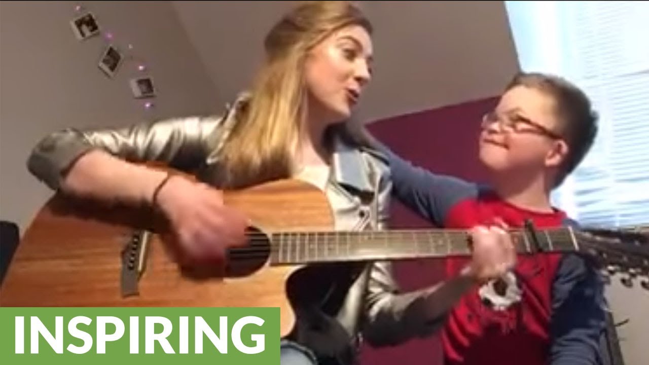 Girl plays original song for brother with down syndrome YouTube