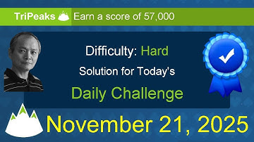 Microsoft Solitaire Collection: TriPeaks - Hard - November 21, 2025