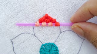 Hand Embroidery Amazing Trick with Cotton buds Easy Hand Embroidery Flower Making Idea