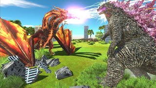 Evolved Godzilla vs. Thermonuclear king ghidorah!  Animal Revolt Battle Simulator