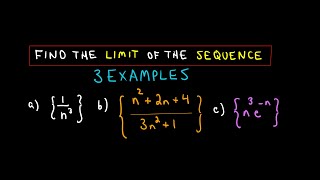 Finding the Limit of a Sequence, 3 more examples