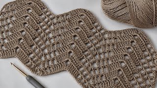 Just One Row! The Fastest Zigzag Crochet Pattern for runner &Tablecloth