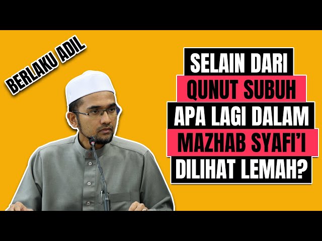 Prof Dr Rozaimi - Selain Dari Qunut Subuh. Apa Lagi Dalam Mazhab Syafi'i Dilihat Lemah? class=