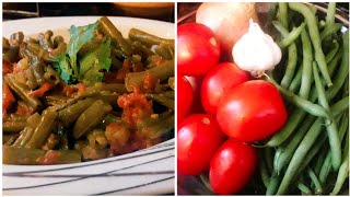 أكلات سورية ❗وصفة فاصوليا خضرا بدون لحمة بدون رز أو مكرونة بأبسط مكونات من البيت وطعمها عسل وصحية