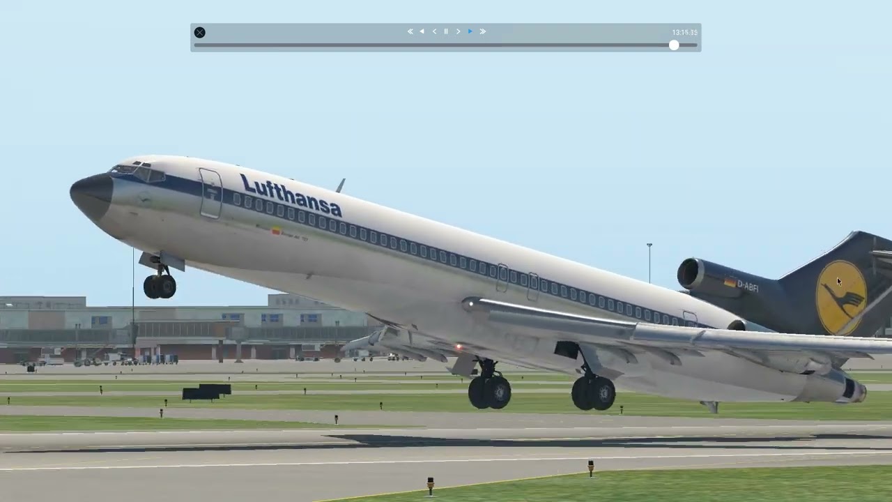 Lufthansa Boeing 727-200 PAX Takeoff Runway View X-Plane 11