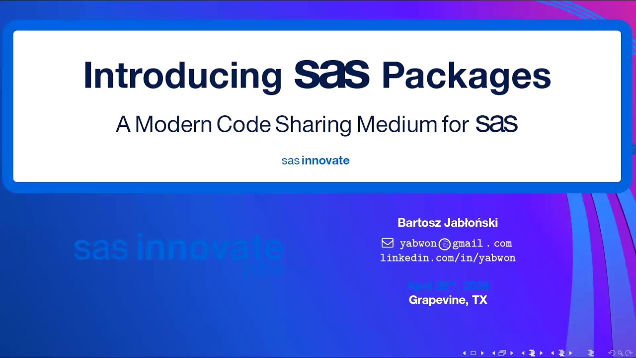 Introducing SAS Packages: A Modern Code Sharing Medium for SAS