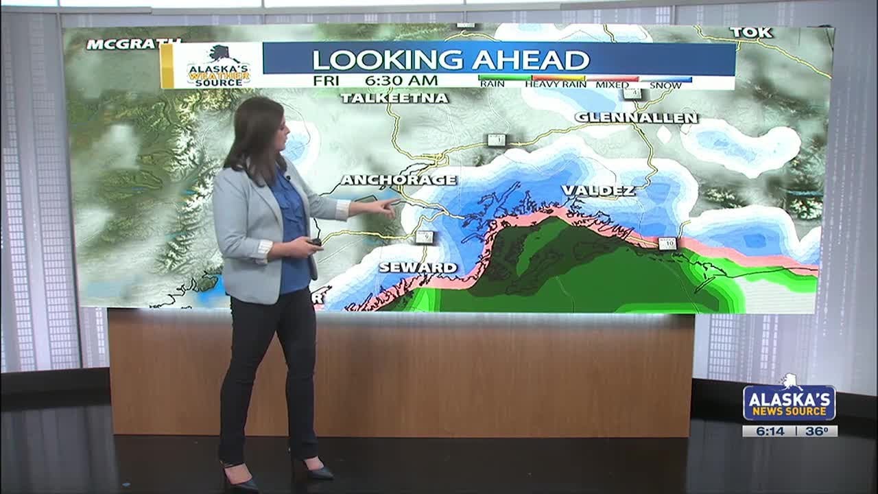 Rain and snow showers move closer to Anchorage through the weekend ...
