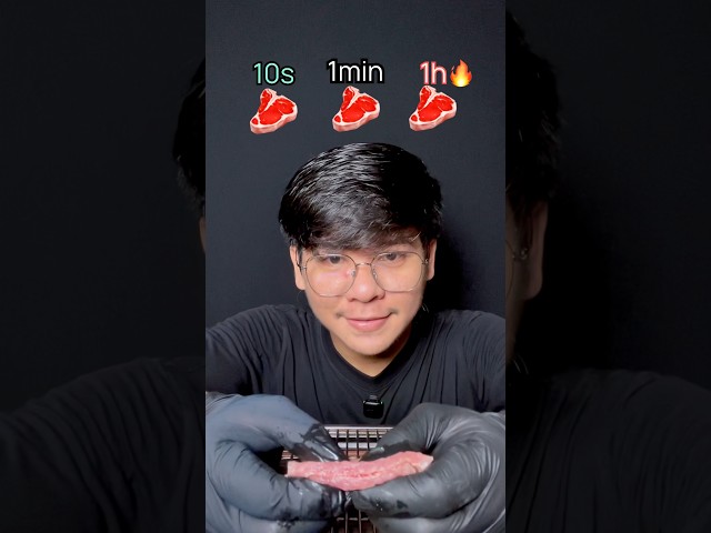 Grilling Steak 🥩 10s 1min 1h | #shorts #satisfying