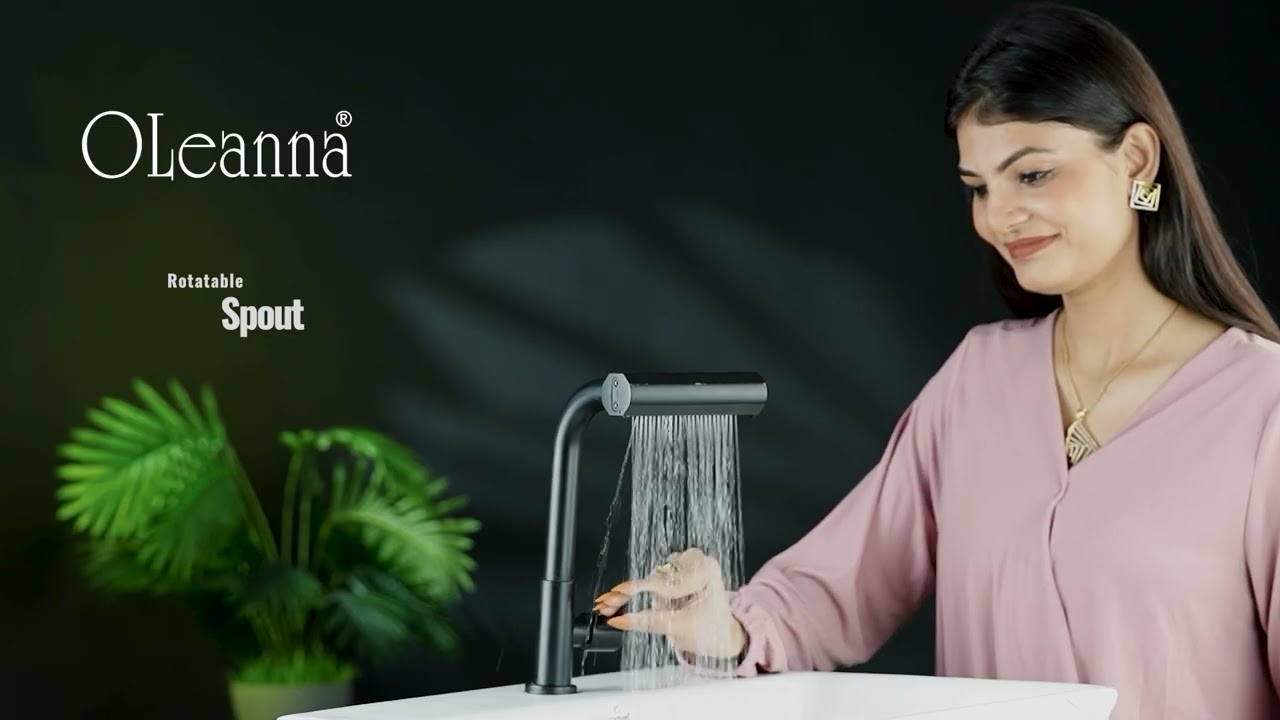 OLEANNA 4 TYPE MULTI FLOW BLACK SWAN NECK FAUCET TAP FOR KITCHEN/WASH WASHIN FAUCET TAP