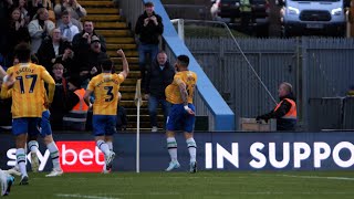 Pitchside angle: Dom Dwyer scores the first goal v Orient