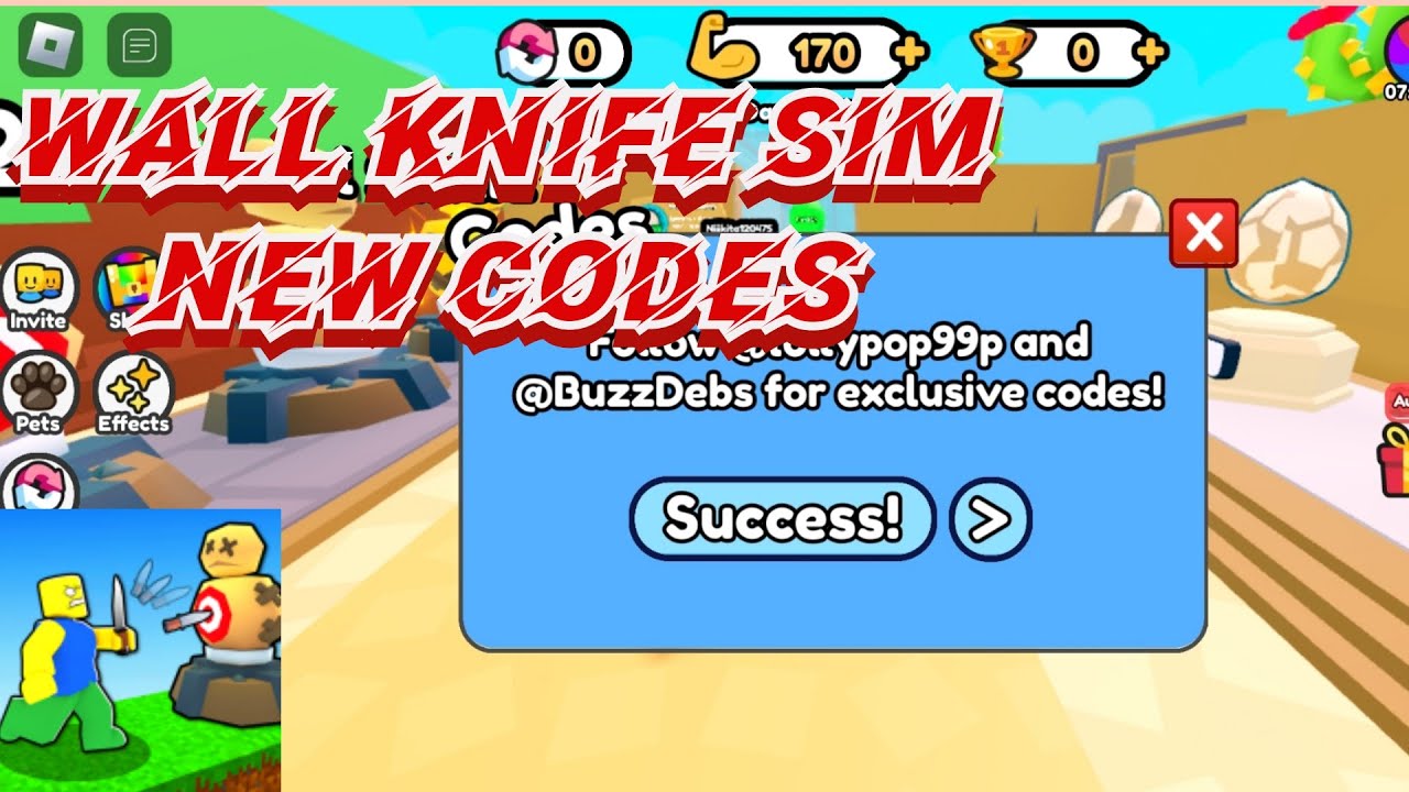 ALL New Codes In Wall Knife Simulator Roblox Wall Knife Simulator New All Codes Roblox 