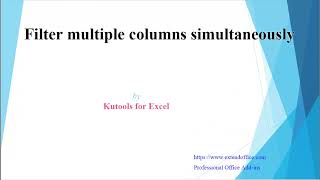 Filter Multiple Columns Simultaneously In Excel