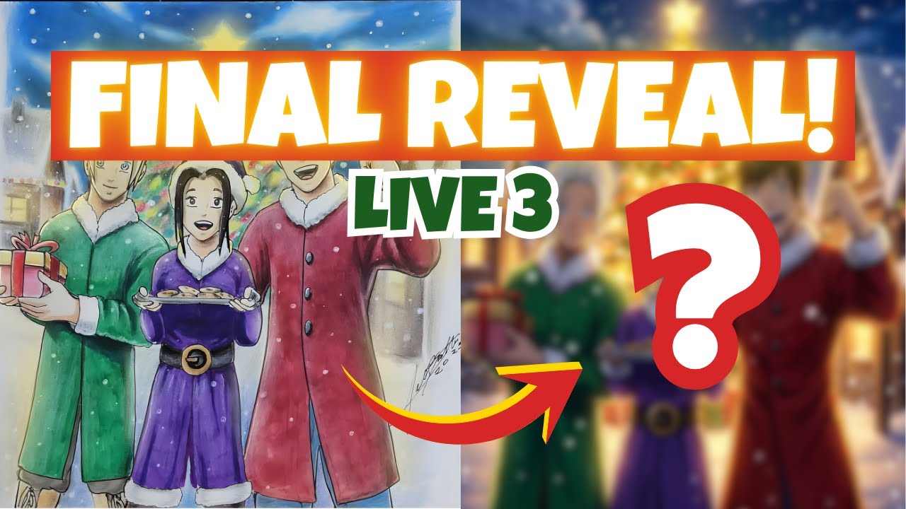 Live Manga Drawing 🎄 | Final Christmas Illustration Reveal (Higher – Part 3)