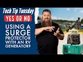 Can you use a surge protector with an RV generator.