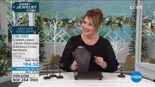Colleen Lopez .24ctw Diamond Sideways Cross Necklace