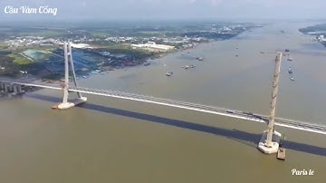 Cầu Vàm cống qua góc nhìn Flycam