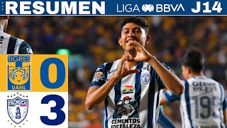 Tigres 0-3 Pachuca, rompen racha en el Volcán / J14 CL24