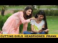 Cutting Girls Earphones Then Giving Them Airpods Prank@Crazy Comedy