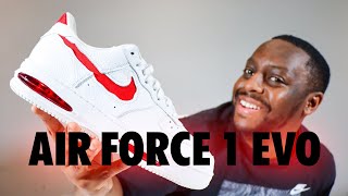 Nike Air Force 1 Evo White University Red On Foot Sneaker Review Quickschopes 673 Schopes Hf3630 100