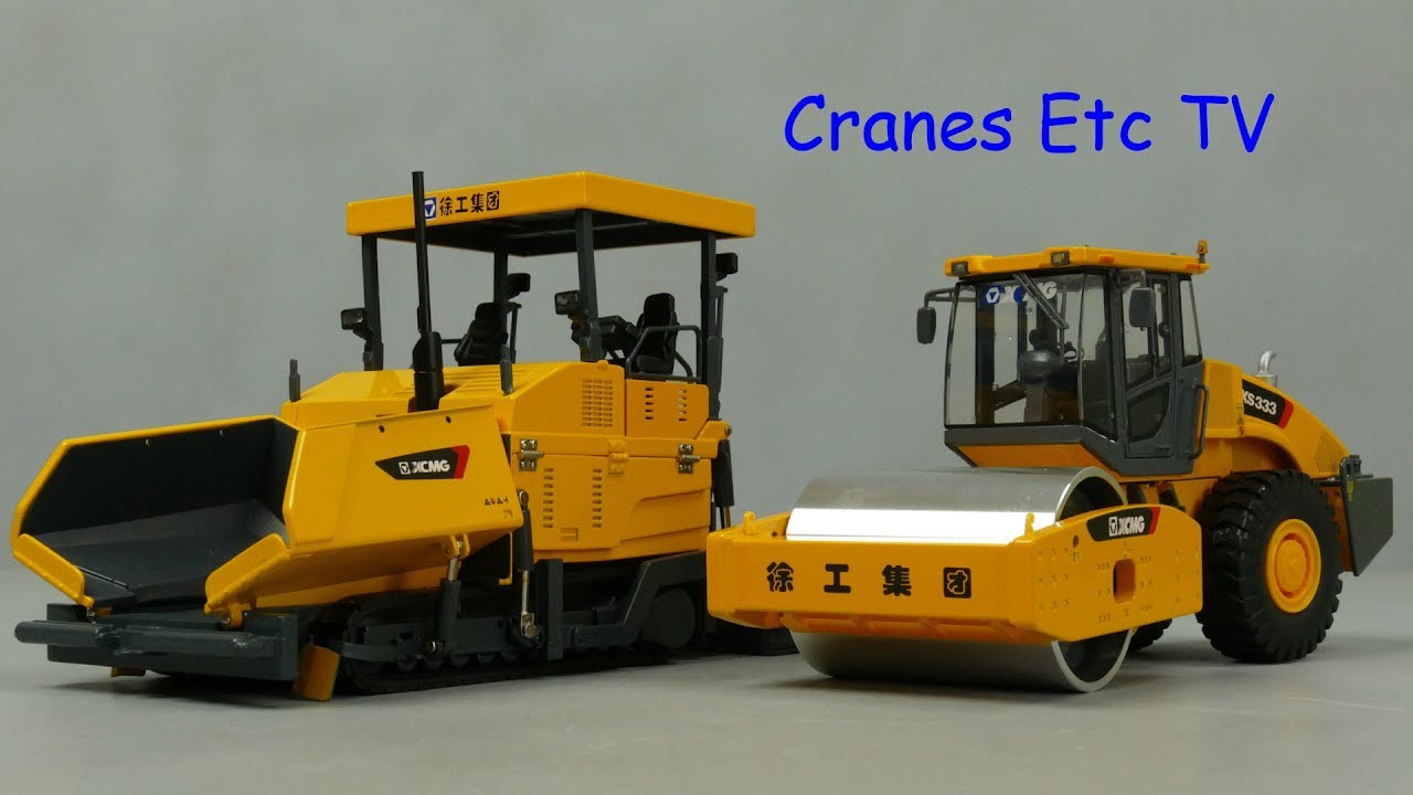 Yagao XCMG RP1256 Paver and XS333 Roller by Cranes Etc TV
