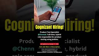 Product Test Specialist — Chennai | 5–6 yrs | Jenkins • .NET • Selenium — Apply (Cognizant, Oct 17)
