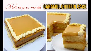 How to make Caramel Chiffon Cake with Creamy Caramel Frosting and Buttercream Recipe