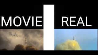 First man Saturn V launch scene VS Real footage