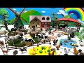 Farm small world diorama with animals and windmill  cow pig  horse