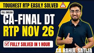 CA FINAL DT FULL ENGLISH RTP NOV-26 | FULLY SOLVED | IN JUST 1 HOUR | ALL AMENDMENTS COVERED