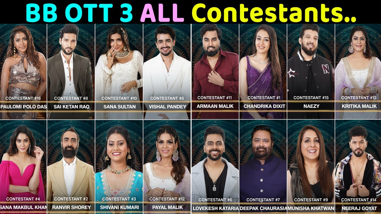 Bigg Boss OTT 3 All Contestants details on Premier with Anil Kapoor
